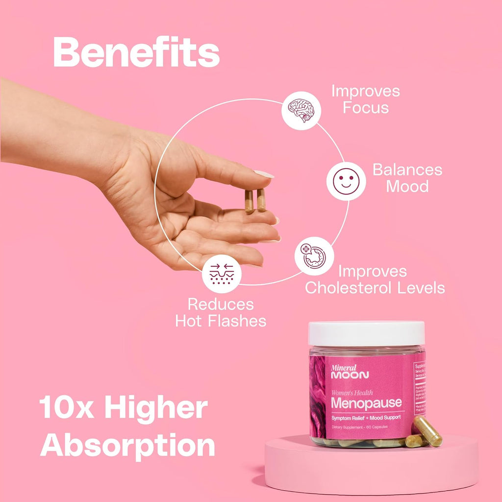 Menopause Supplements for Women - Science-Backed Formula for Hot Flashes, Mood Swings & Night Sweats Relief - Perimenopause/Menopause Relief - Antioxidant, Hormone Balance - 60 Capsules