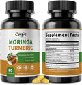 2 Pack Moringa Capsules, Moringa Powder with Turmeric, Bromelain and Black Pepper, 4-in-1 Superfood for Energy, Immune, Digestion and Antioxidant Support, Vegan, Gluten-Free, 120 Count