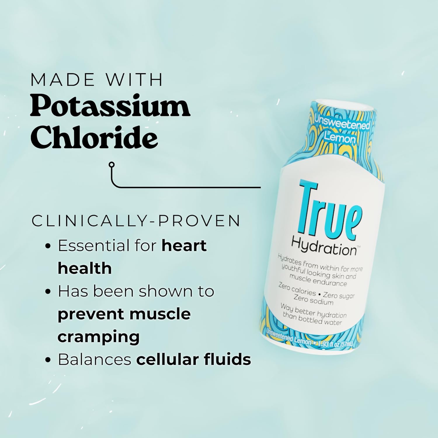 True Hydration Shots Unsweetened Lemon Flavor – 24 Pack of 1.93 fl oz Shots – Electrolytes – Amino Acids – Zero Sugar – Zero Sodium – Vegan – Gluten-Free Hydration