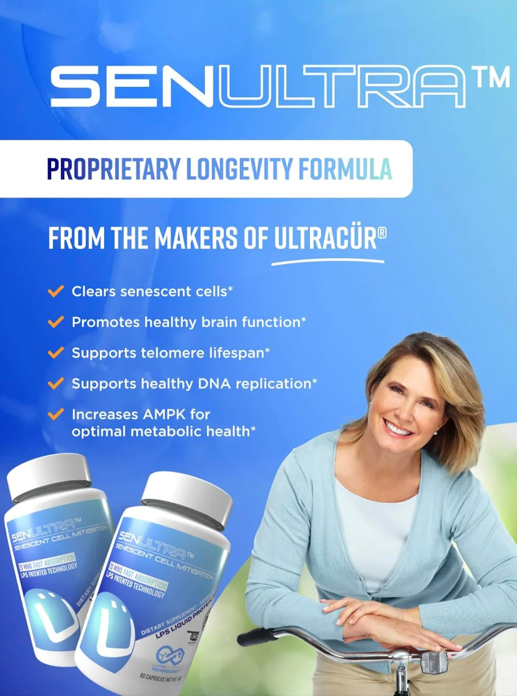 UltraVitality Longevity Support Formula – Fisetin, Curcumin, Quercetin & Beta-Glucan – Supports Cellular & Cognitive Health Healthy Aging – 60 Capsules