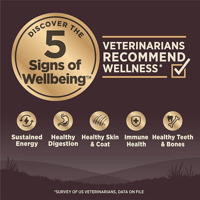 Wellness CORE Dry Dog Food, Grain-Free, High Protein, Natural, Wild Game Duck, Lamb, Wild Boar, & Rabbit Recipe, (12-Pound Bag)