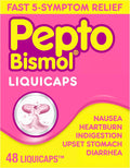 Pepto Bismol Liquicaps, Upset Stomach Relief, Bismuth Subsalicylate, Multi-Symptom Relief of Gas, Nausea, Heartburn, Indigestion, Upset Stomach, Diarrhea, 48 Liquicaps