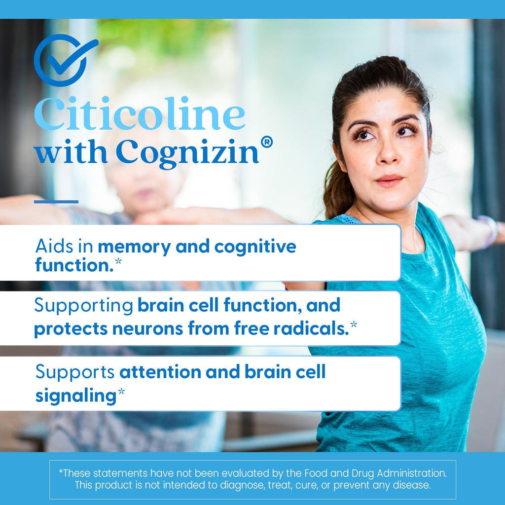 Doctor's Best Citicoline CDP-Choline, Supports Brain Health, Non-GMO, Gluten Free, Soy Free, Vegan 60 Veggie Caps