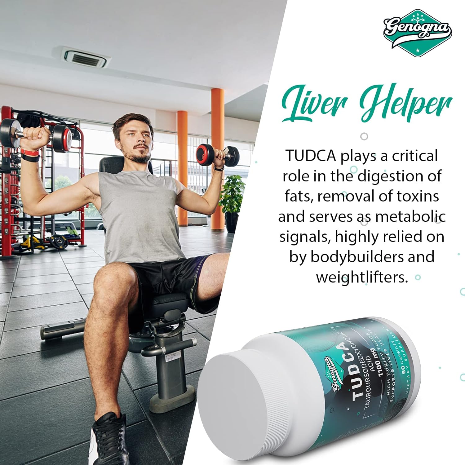 TUDCA 1100mg-Liver Support Supplement for Detox Cleanse, Water-Soluble Bile Salts with Strong Bitter Taste, 120 Vegan Capsules,Non-GMO,Gluten-Free