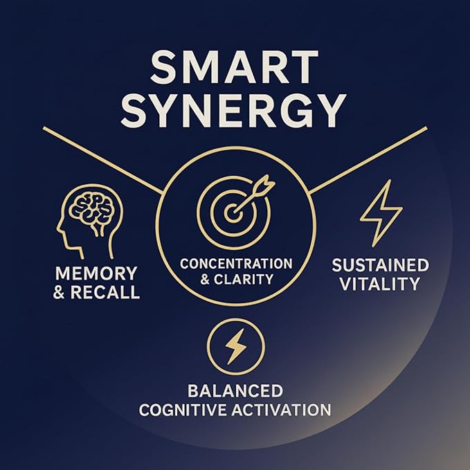 Core Mind Cognitive Clarity – Balanced Focus & Memory Support with DMAE, GABA, DHA & Bacopa | Non-Stimulant Nootropic & Antioxidant Formula | 60 Capsules
