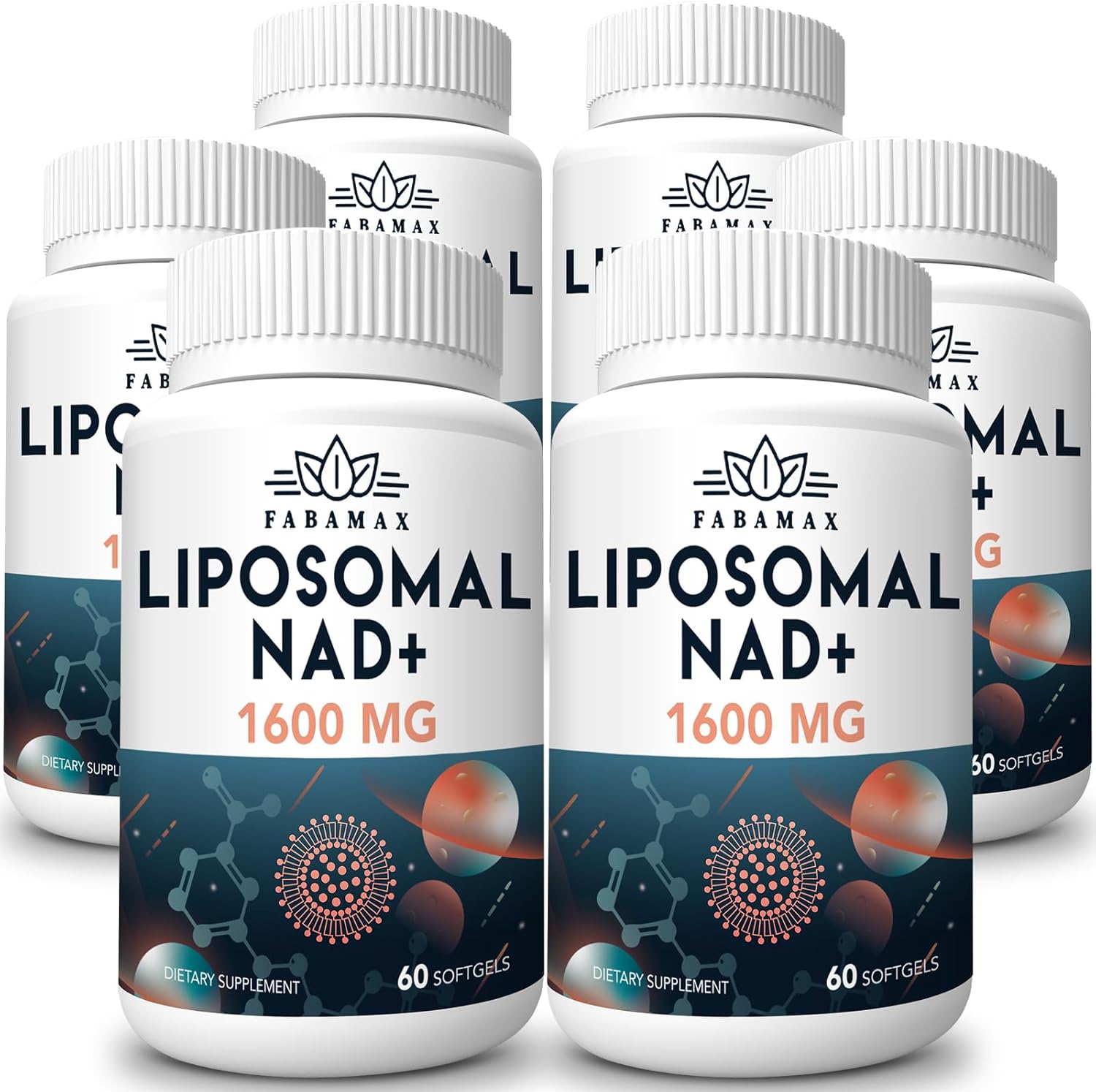 1600 mg Liposomal NAD Supplement, 98% Pure NAD+ Supplement, Superior Absorption, Alternative to Nicotinamide Riboside or NADH to Boost NAD+ for Aging Defense, Energy, Longevity, 360 Softgels