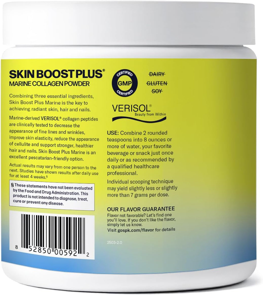 Sparkle Wellness Marine-derived VERISOL Bioactive Hydrolyzed Collagen Peptides | Collagen Powder Supplement with Vitamin C & Hyaluronic Acid | Marine Skin Boost Plus (Peach) [30-Serves]