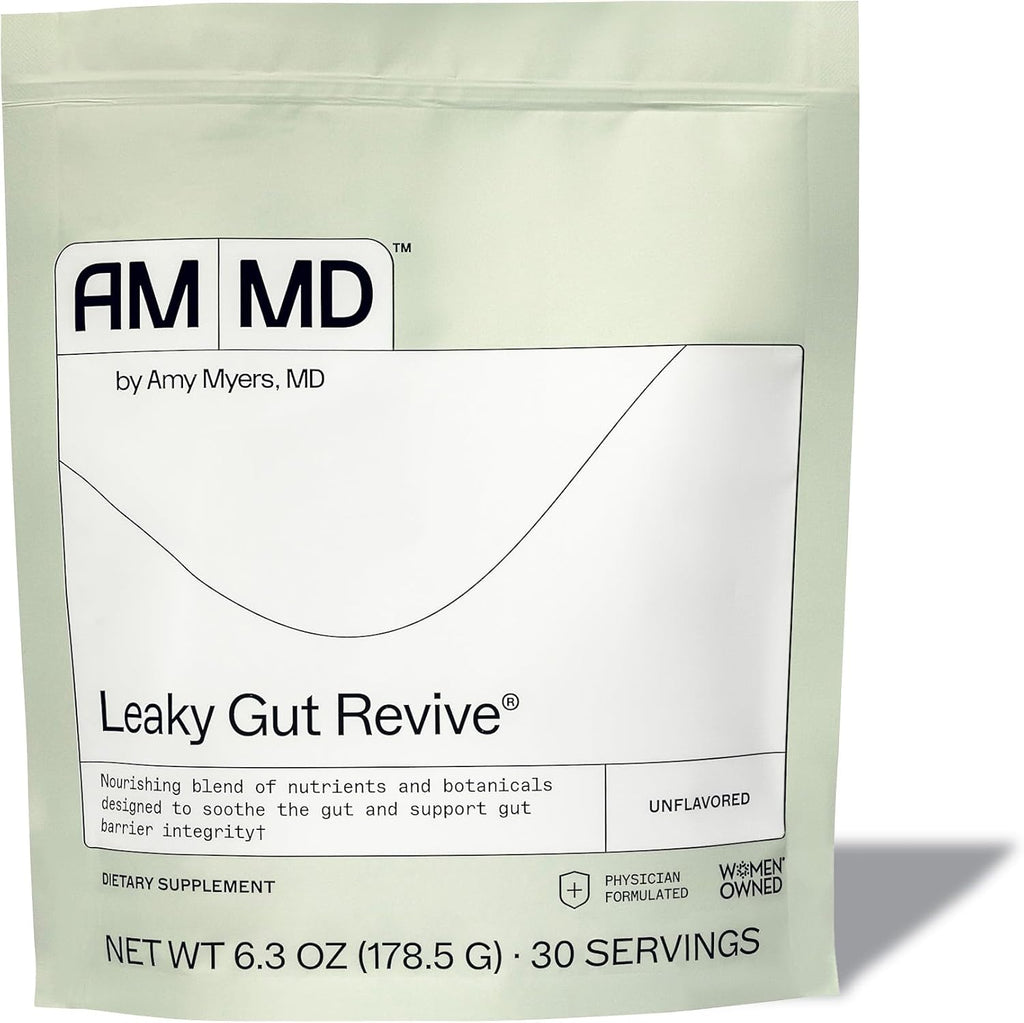 Amy Myers MD Leaky Gut Revive - Gluten-Free & Non-Dairy - Botanical Blend for Healthy Gut Support - GI Health Support with Prebiotic Fiber, Slippery Elm Bark & Marshmallow Root - 6.3 oz (30 Servings)