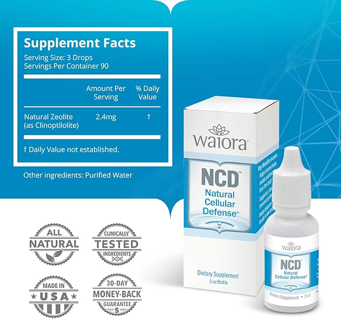 Natural Cellular Defense (NCD) Liquid Supplement, Advanced Mineral & Botanical Formula, Daily Immune & Cellular Wellness, Easy Absorption Drops, pH Balance, Cleansing (Four .5 oz Bottles, 360 serv.)