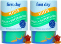FIRST DAY Kids Multivitamin Gummies Age 4+, Strawberry & Orange - Kids Vitamins Multivitamin Gummy A C D3 K2 B1 B2 B6 B12 Folate, Immunity & Brain Function, Vegan - 60 Day Supply, Packaging May Vary