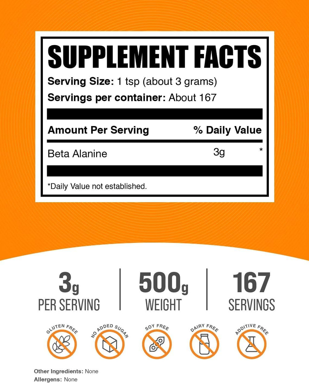 BulkSupplements.com Beta Alanine Powder - Beta-Alanine Supplement, Pre-Workout Supplement - Unflavored & Gluten Free, 3g per Serving, 500g (1.1 lbs) (Pack of 1)