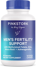 Blue Stork Fertility Supplements for Men - Supports Conception for Him - Male Prenatal Vitamins with Maca Root, Ashwagandha, Folate, B12 - Sperm Heath, Drive, Motility - 60 Capsules