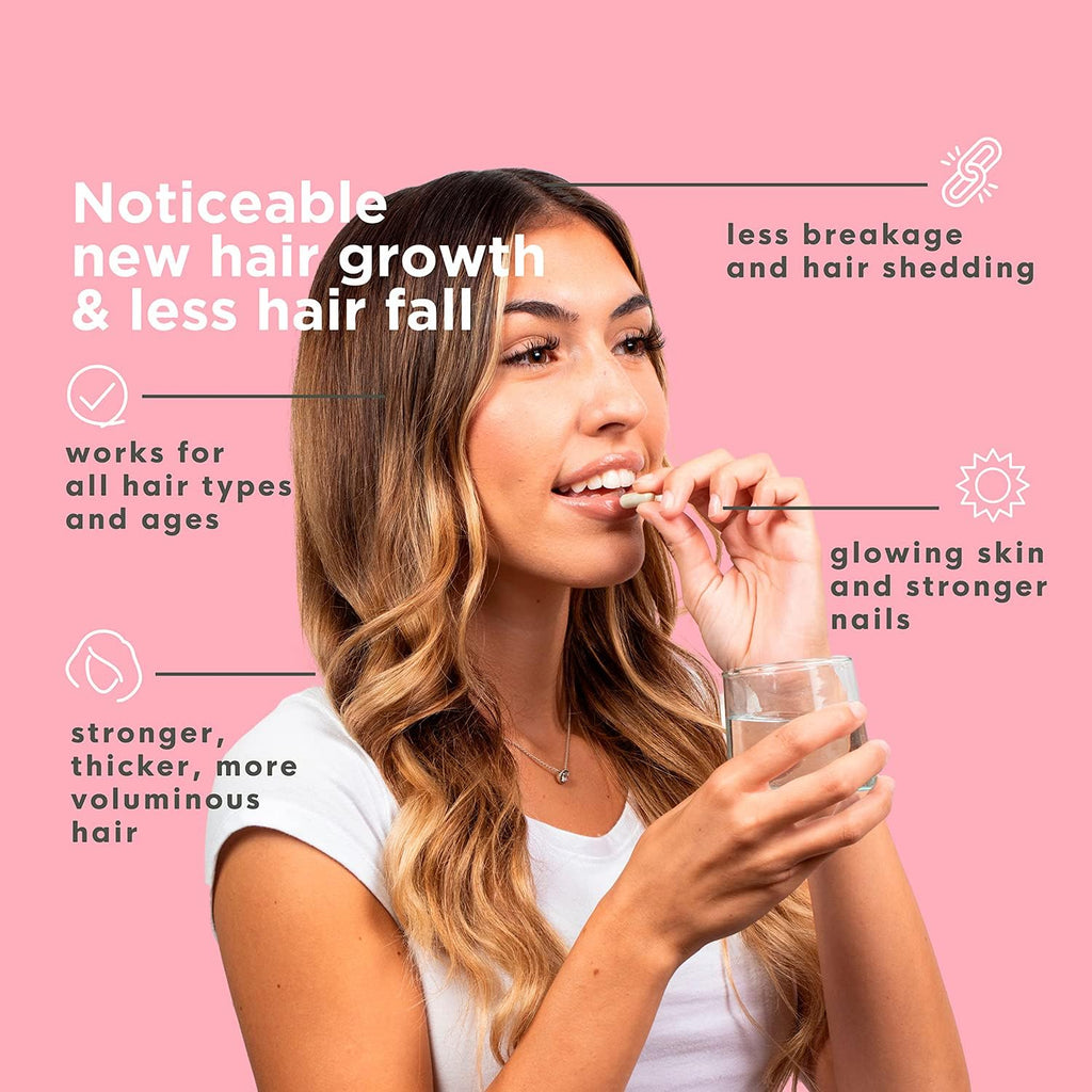 HairAnew Hair Growth Vitamins for Thicker Stronger Hair | Works for Women & Men All Hair Types | 11 Hair Vitamins & Ingredients | 5000mcg Biotin | Vegan | Independently Tested | 60 Capsules (6)