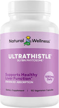 UltraThistle Advanced Milk Thistle Liver Support – 1080mg Silybin Phytosome Patented Formula – Herbal Liver Cleanse & Detox – No Soy, Gluten Free, Non-GMO – 90 Capsules (30-Day Supply)