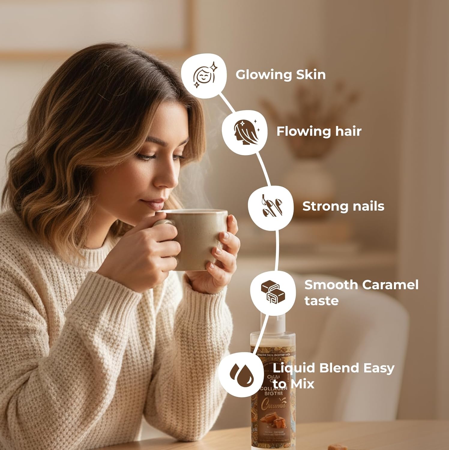 Collagen Coffee Creamer by Owl & Ox – Biotin-Infused for Healthy Hair, Skin & Nails | Keto, Dairy-Free, Sugar-Free, Gluten-Free | Liquid Salted Caramel | 30 Servings