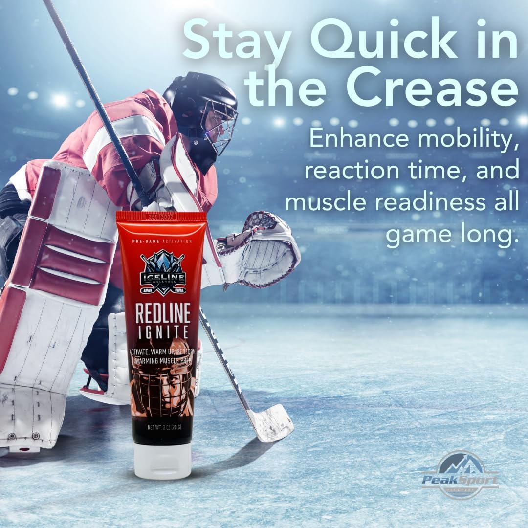 Redline Ignite – Warm-Up Muscle Rub for Hockey Players – Pre-Game Joint & Muscle Activation Cream – 3 oz