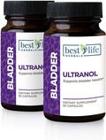 Ultranol Total Bladder Support - Natural Cranberry Supplement for Urinary Health, Overactive Bladder Control, Incontinence - Reduces Leaks and Urgency - 2 Bottles - 60 Capsules