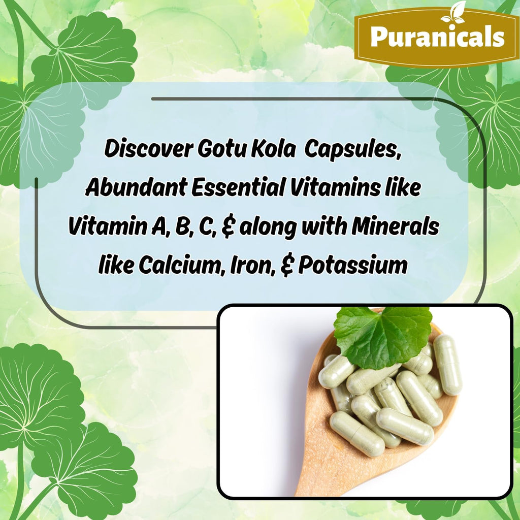 Gotu Kola Premium 320 Capsules Non GMO and Gluten Free | Herbal Supplement | 600 mg Per Serving | Made with 100% Pure Gotu Kola Powder