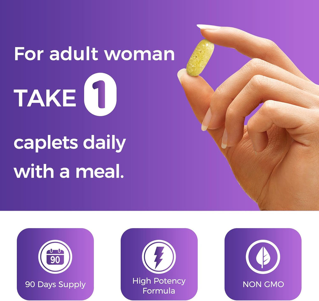Vitamin World Ultra 360 Multivitamin for Women One Daily, Women's Multivitamin with Collagen, Ashwagandha & Antioxidants, Supplement with Vitamin A, B, C & D for Energy & Immune Support, 90 Caplets