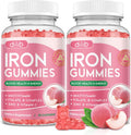 Iron Gummies with Multivitamin, Iron Supplement for Women & Men, Kids Multivitamin with Zinc, Vitamin B Complex & C, B12, Folate - Blood Builder, Energy Support, Peach Flavor, Vegan 120 Gummies