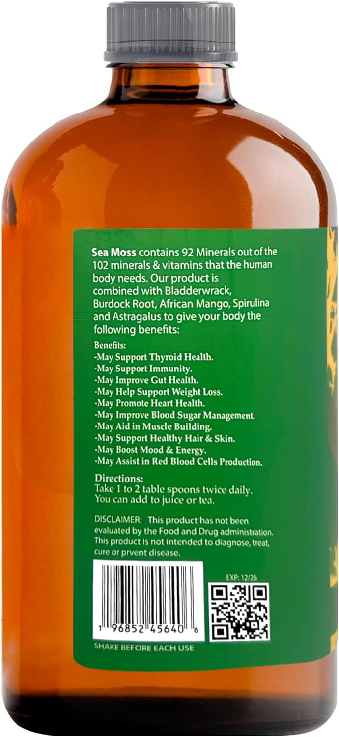 Sea Moss Tonic | Overall Body Enhancement & Wellbeing Support | Natural Herbal Supplement | 32 fl oz