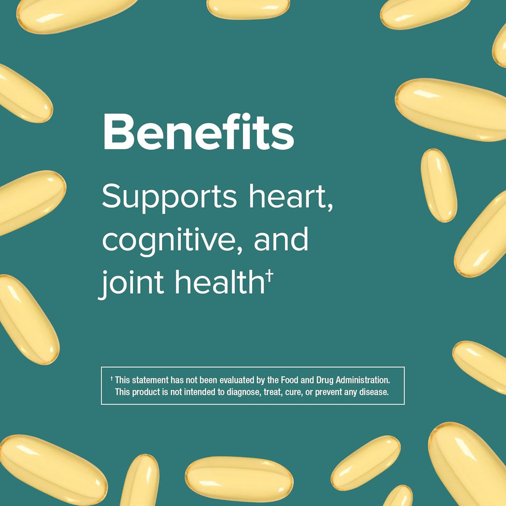 Webber Naturals Fish Oil 2850 mg, High Potency, 1,800 mg Omega-3 per Serving, 120 Clear Enteric Softgels, No Fishy Aftertaste, Ultra-Purified, Supports Heart, Cognitive, and Joint Health