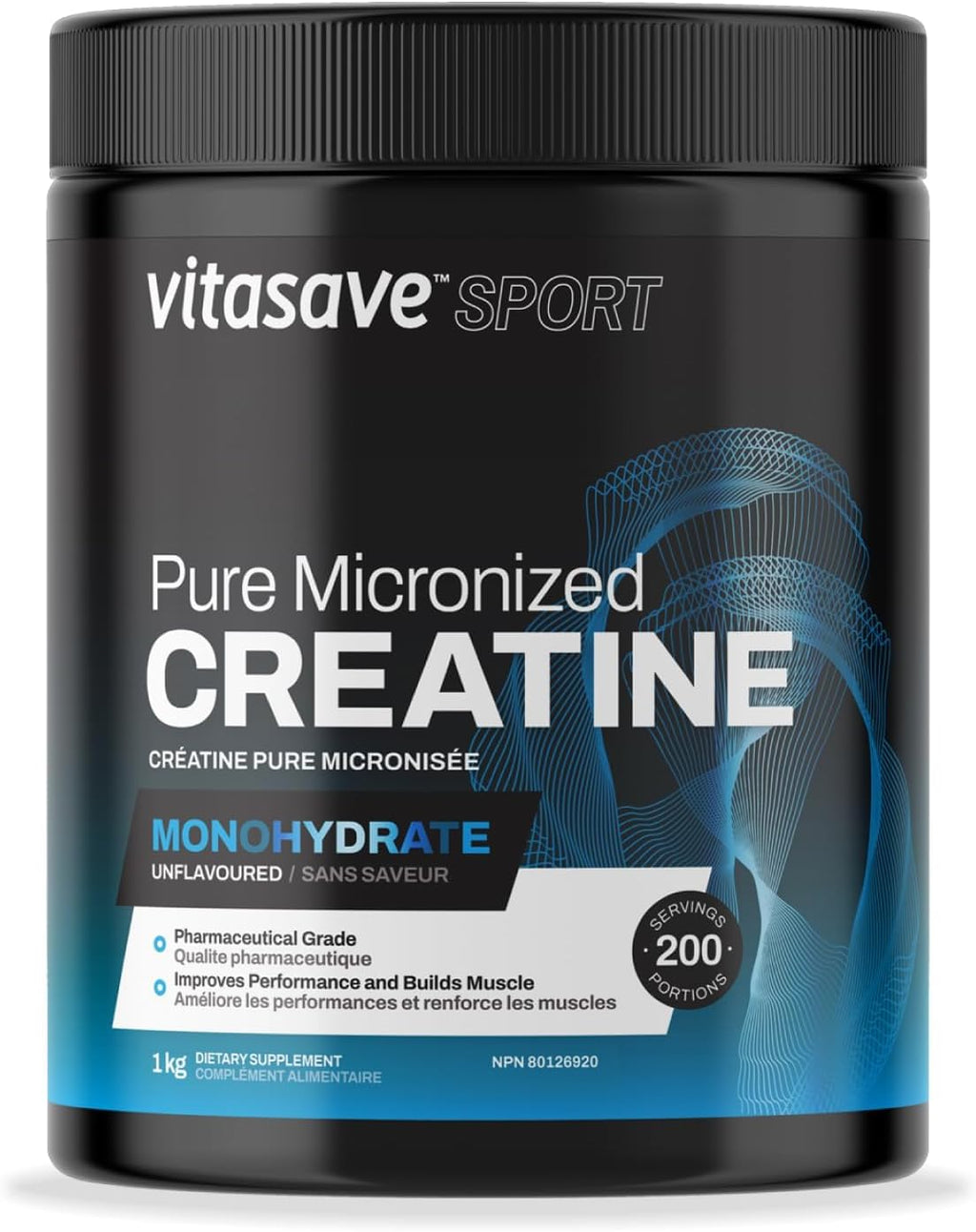 Micronized Creatine Monohydrate Powder – 100% Pure Creatine for Muscle Growth, Strength & Performance – Fast-Absorbing, Ultra-Fine & Unflavored – Vegan – 200 Servings (1000g, Made in Canada)