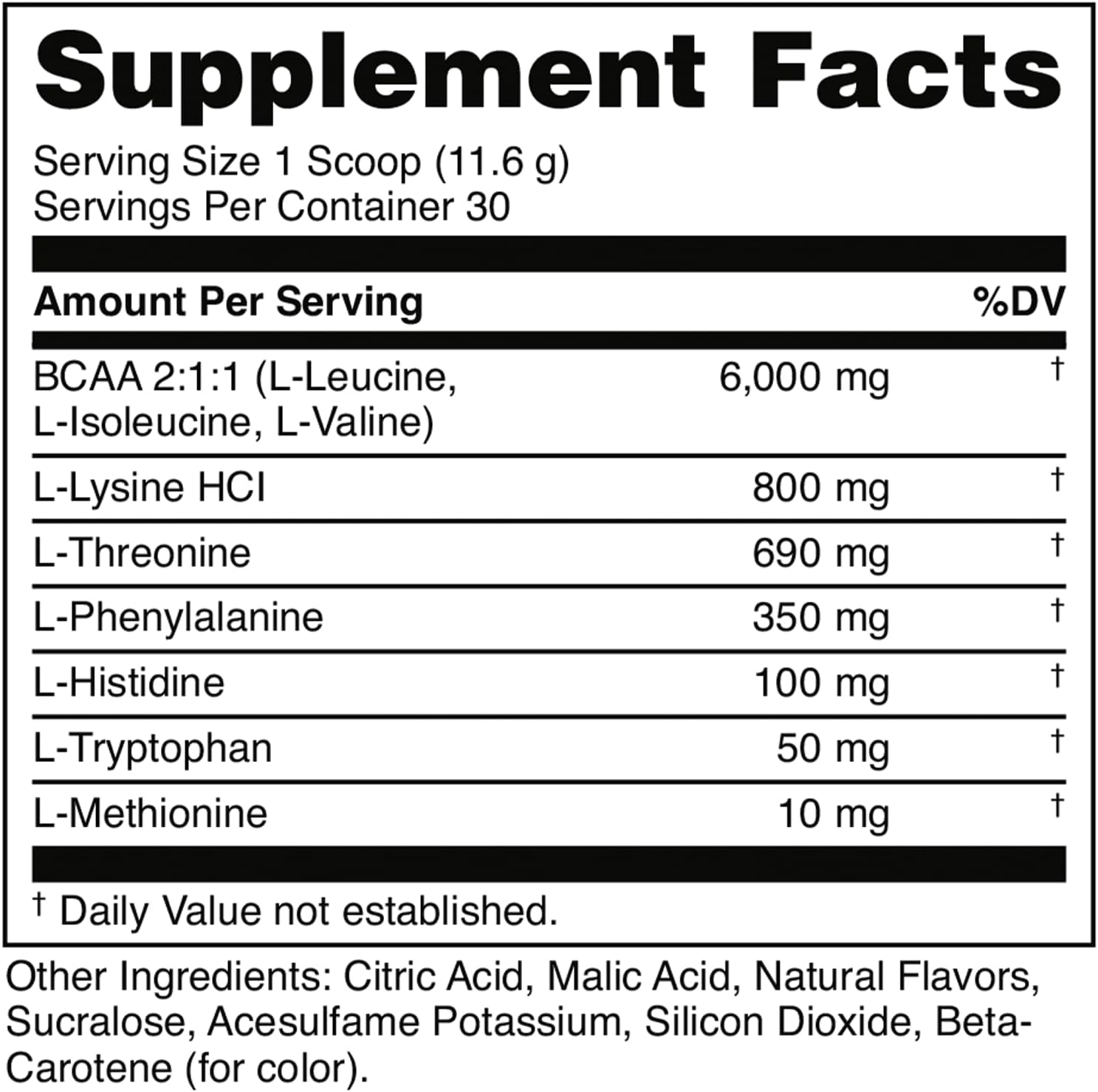 Bucked Up Essential Amino Acids - EAA Powder - Easy Mix, Non Clumping Formula - for Pre/Intra Workout - Peach Flavor - 30 Servings - 11.6 oz