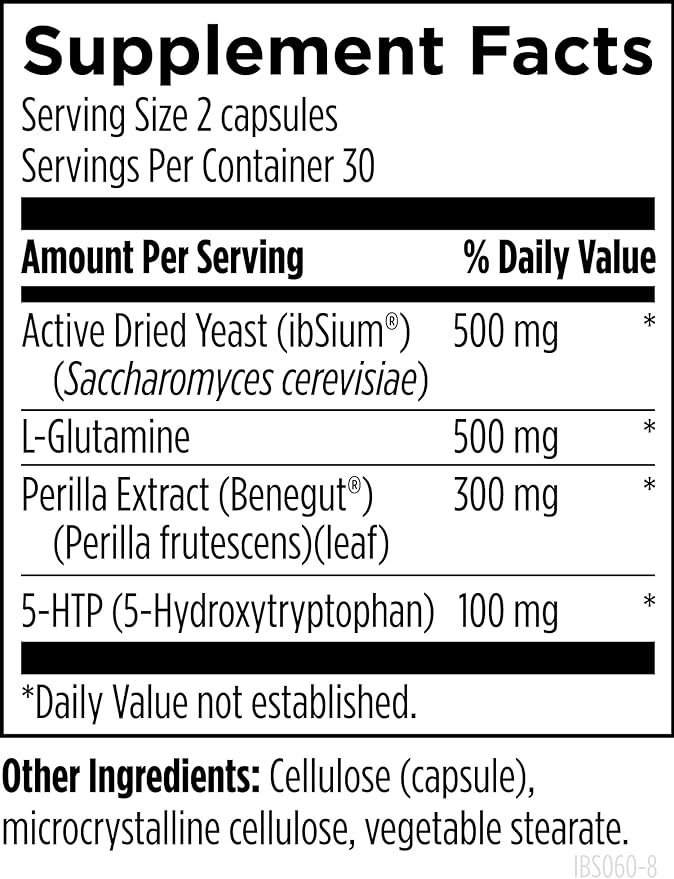 Designs for Health IBSynergy - Support GI Health, Digestion + Brain-Gut Connection - Enteric Nervous System Support Supplement with 5-HTP, L-Glutamine + Saccharomyces (60 Capsules)
