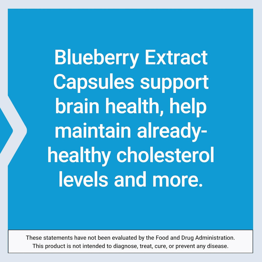 Life Extension Blueberry Extract Capsules, supports cognitive & memory health, helps maintain already-healthy cholesterol levels, fights oxidative stress, gluten-free, non-GMO, vegetarian, 60 capsules