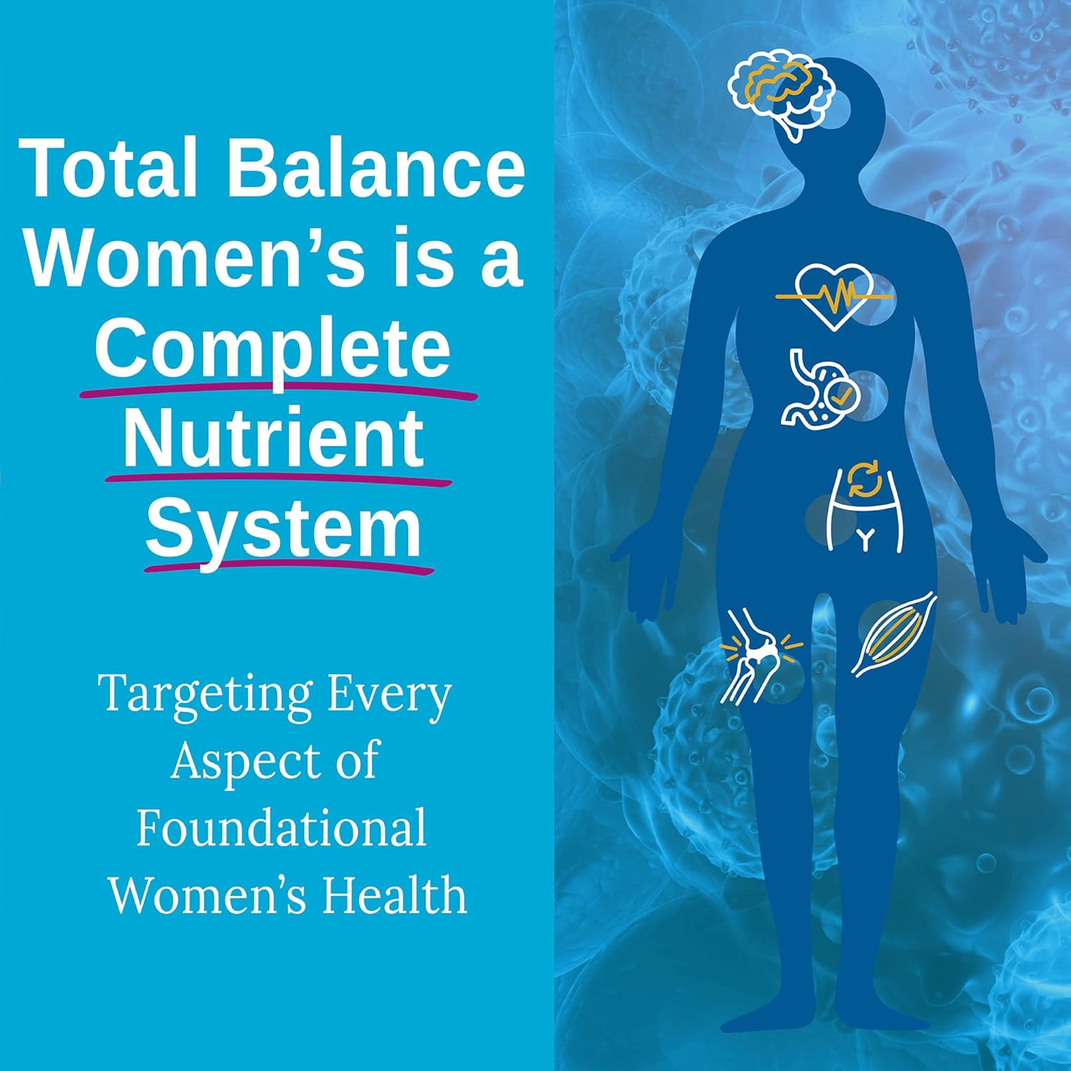 Xtendlife Total Balance Women's Premium Extra Strength Daily Multivitamin & Mineral - 90+ Nutrients for Complete Immune, Heart, Digestive, and Cellular Health - 30 Day Supply