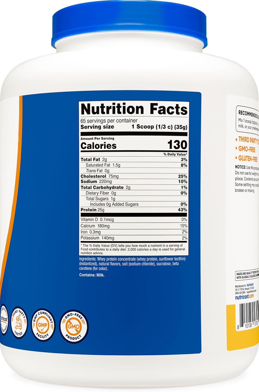 Nutricost Whey Protein Powder Pineapple (5 LBS) - Gluten-Free, GMO-Free, from Whey Protein Concentrate