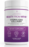 VITASEI Hydrolyzed Collagen Peptides Powder with Resveratrol & Vitamin C – Hair, Skin & Joint Support – Colágeno Hidrolizado for Women & Men – Soy-Based Formula – Coconut Flavor, 16 oz (30 Servings)