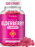 Elderberry Gummies for Kids & Adults Plus Vitamin C, Propolis & Echinacea Delicious Raspberry Gummy