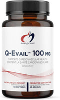 Designs for Health Q-Evail 100-100mg CoQ10 Highly Bioavailable Ubiquinone - Coenzyme Q10 with MCT + Mixed Tocopherols to Promote Superior Absorption - Non-GMO (60 Softgels)