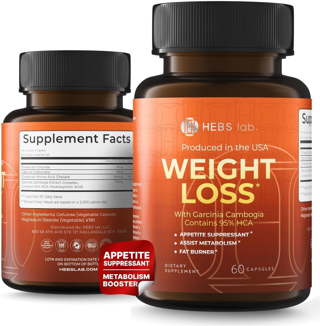 Weight Loss Pills for Women & Men – Diet Pills with Garcinia Cambogia - Effective Appetite Suppressant for Weight Loss - Metabolism Booster – Belly Fat Burner for Men & Women - Made in the USA