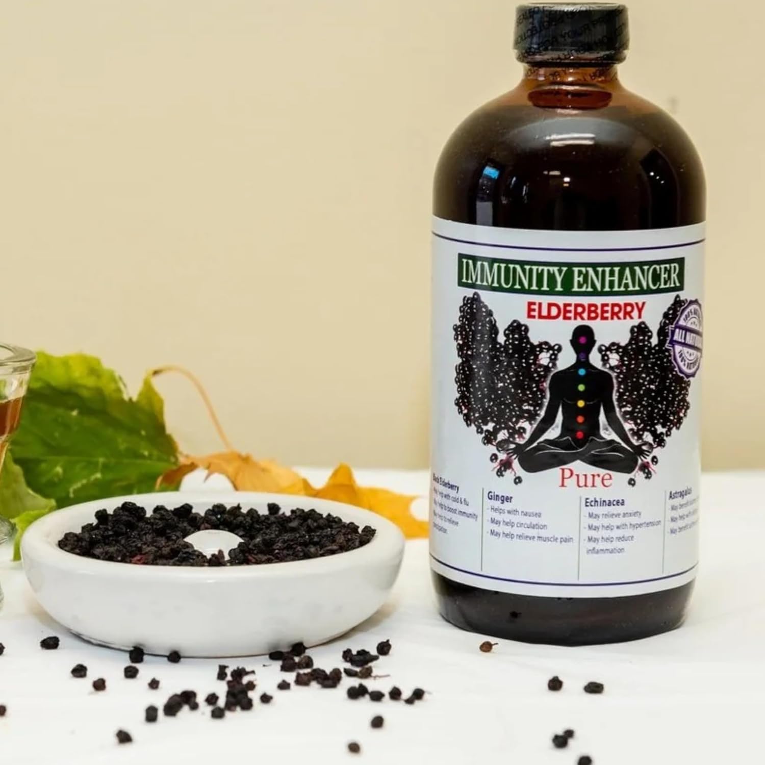 Pure Immunity Enhancer | Elderberry Formula | Herbal Immune Support Supplement | 32 fl oz