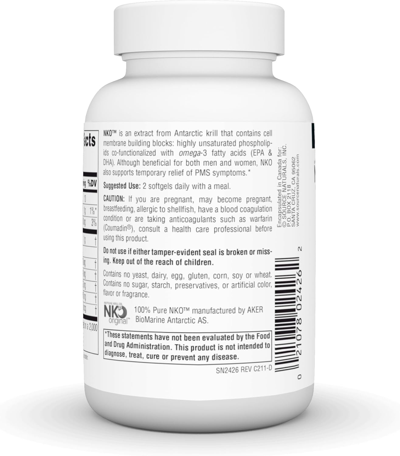 Source Naturals NKO Neptune Krill Oi, Supports Heart Health and Cell Membrane Integrity*, 500mg - 120 Softgels