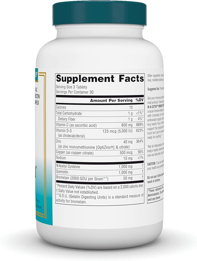 Source Naturals Wellness N-A-Cetin Immune Protocol, Crucial Immune Defense* - 90 Tablets