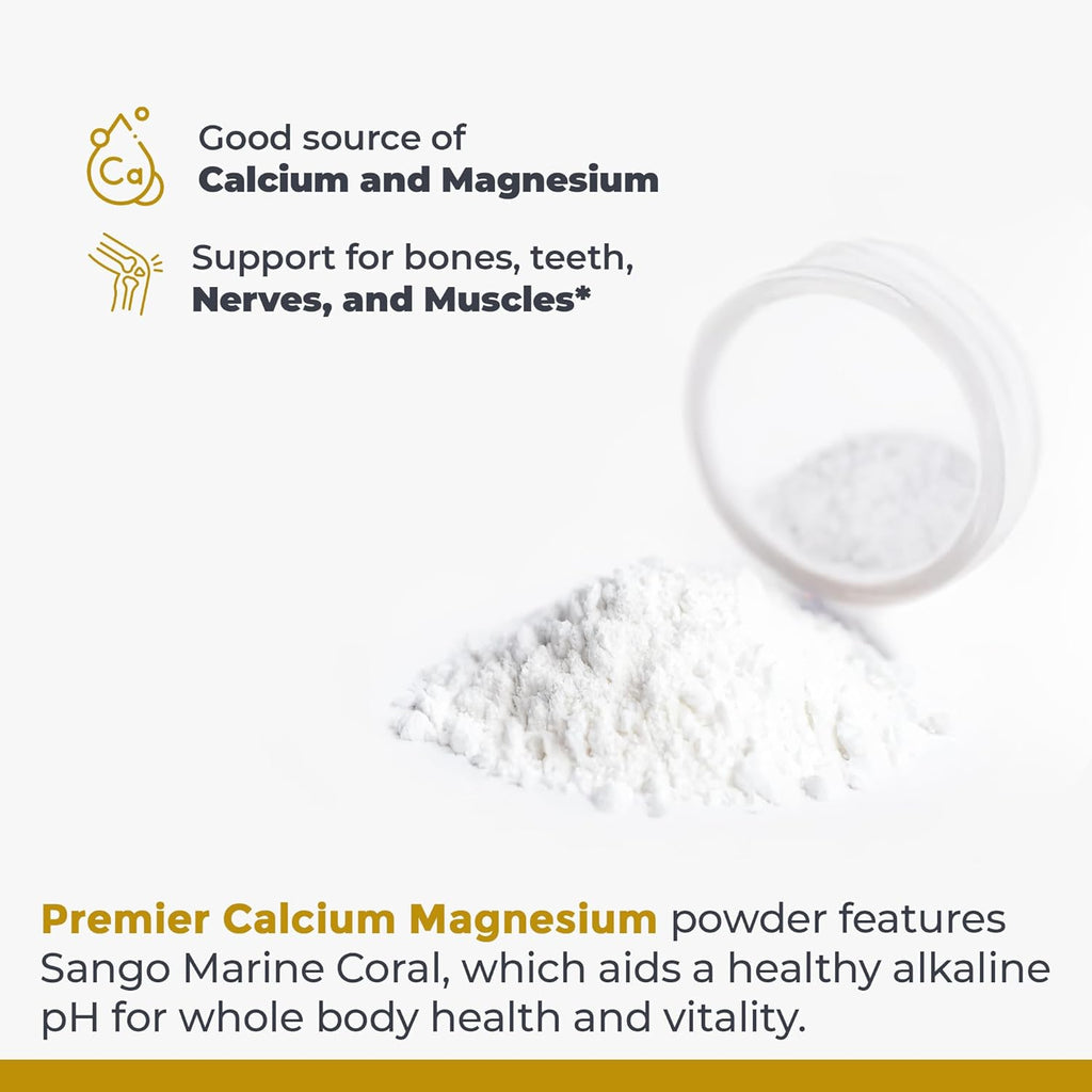 Premier Research Labs Calcium Magnesium - from Sango Coral Calcium - for Tooth Care, Bone & Joint Health - No Fillers or Additives - Supplements for Healthy Alkaline pH - Kosher - 8 oz