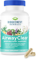 Ridgecrest Herbals AirwayClear, Lung Health and Breathing Support Supplements with Schisandra Fruit, Cassia Bark and Ginger Root, Sinus, Mucus Support, Gluten Free (60 Vegan Caps, 30 Serv)