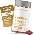 Lion's Mane Mushroom Gummies for Focus and Energy - Focus Gummies for Adults with American Ginseng & B12 for Clarity & Natural Energy, Gluten Free, Fruit Punch Flavor, 30 Count