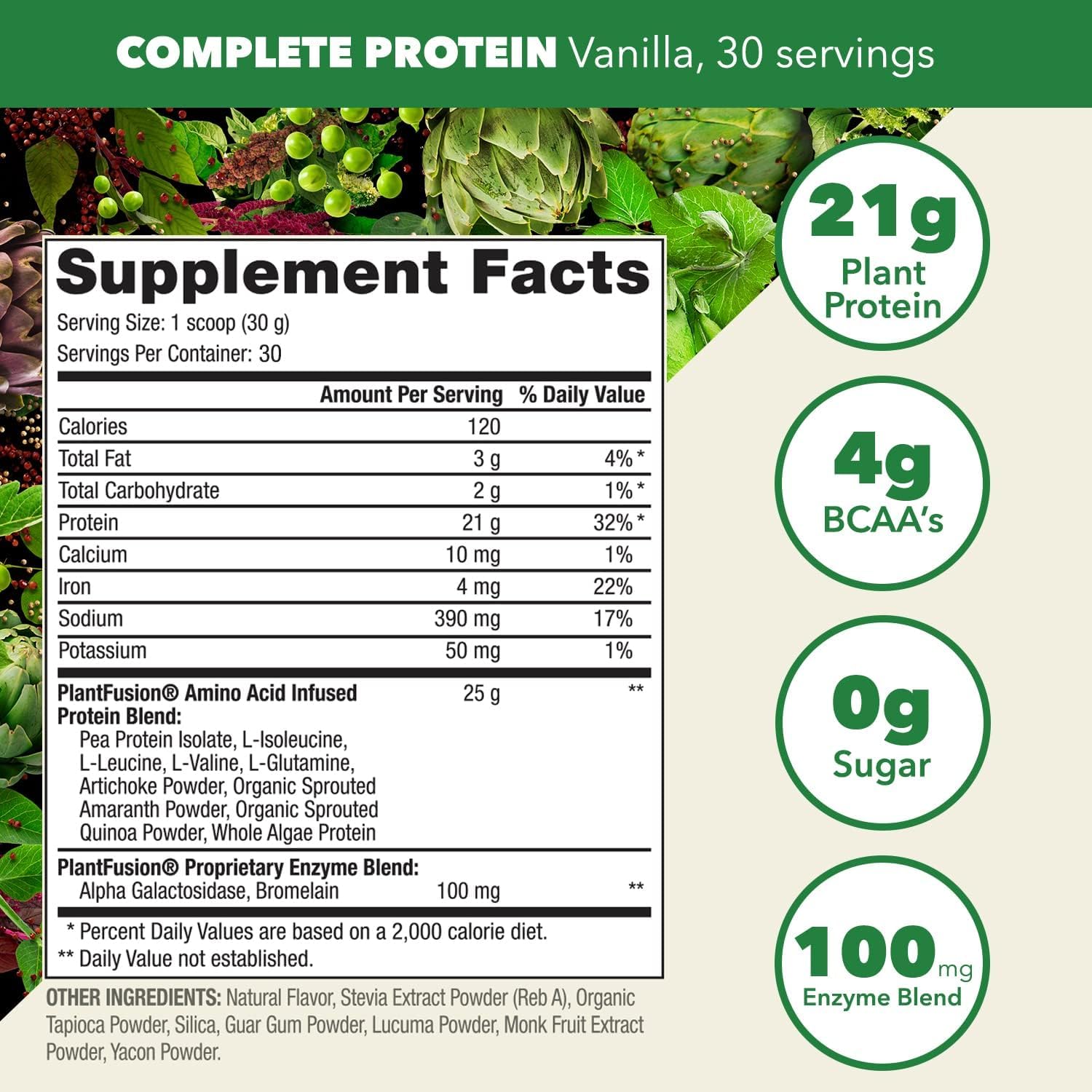 PlantFusion Complete Vegan Protein Powder Sample Packets - Plant Based Protein Powder Packets to-Go with BCAAs and Pea Protein - Keto, Gluten Free, Non-Dairy, No Sugar (Vanilla Pack of 4)