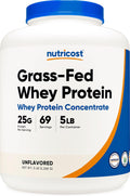 Nutricost Grass-Fed Whey Protein Concentrate (Unflavored) 5LBS - Undenatured, Non-GMO, Gluten Free
