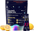 Calm Magnesium Glycinate Powdered Drink Mix with Electrolytes – Sugar Free with Ashwagandha, L-Theanine, Vitamin B 6& GABA – Cortisol Support, Stress Relief, Hydration & Focus - 20 servings (Lemon)