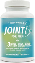 Jointly for Men – Joint Bone & Cartilage Supplement – Glucosamine Chondroitin MSM Turmeric Boswellia Collagen Vitamin D Calcium Hyaluronic Acid Magnesium & Boron – 120 Capsules