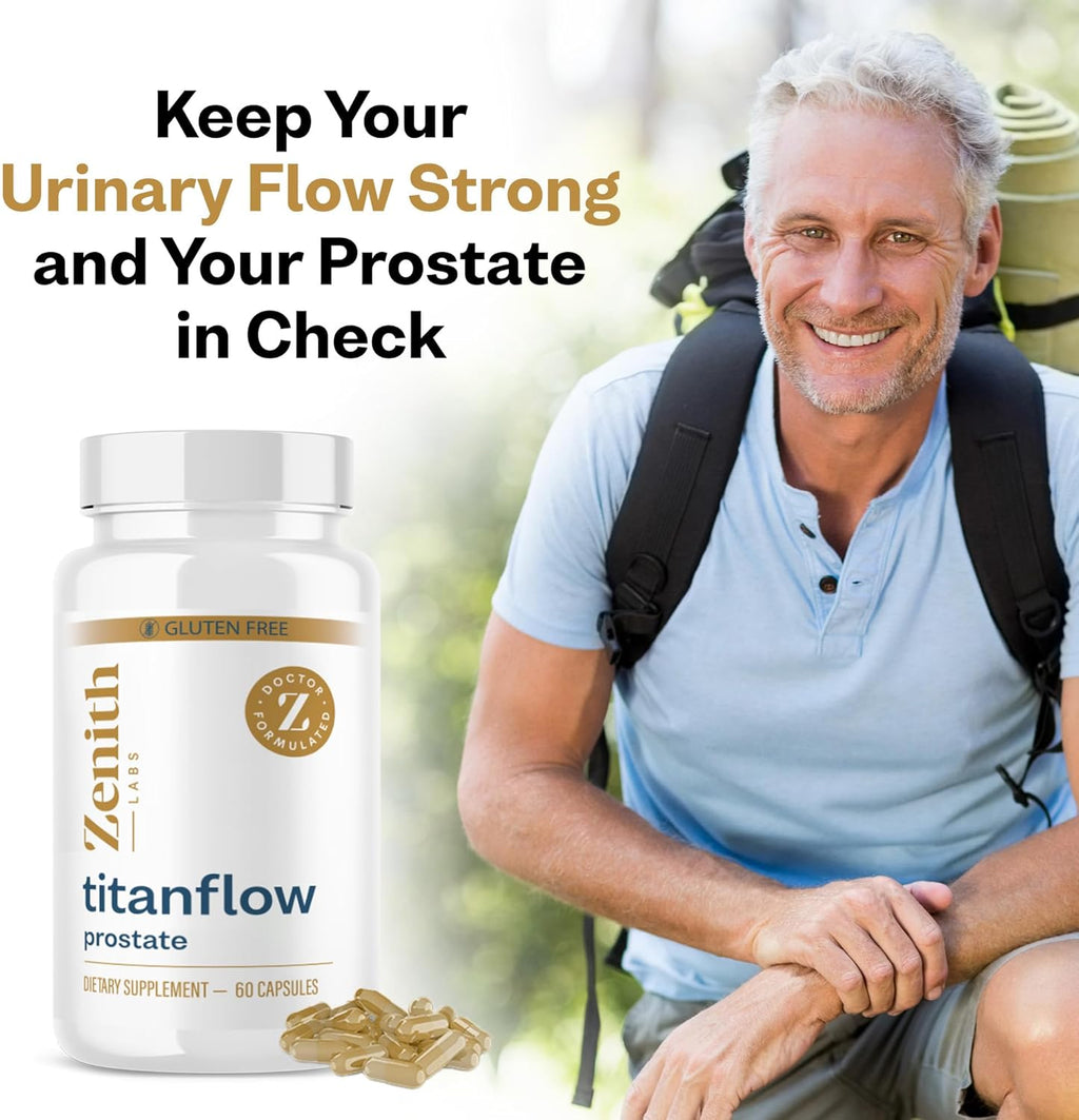 Zenith Labs - TitanFlow - Prostate Supplements for Men - with Pumpkin Seed Oil to Support Urinary and Prostate Health