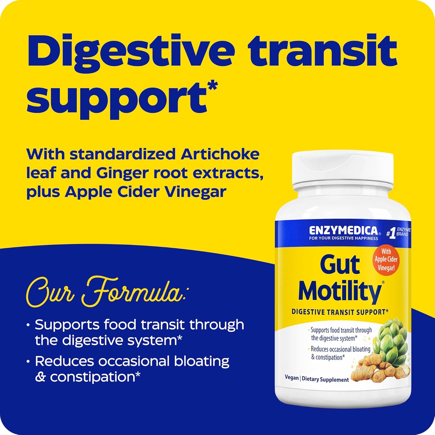 Enzymedica, Gut Motility, Digestive Transport Support, 30 Count