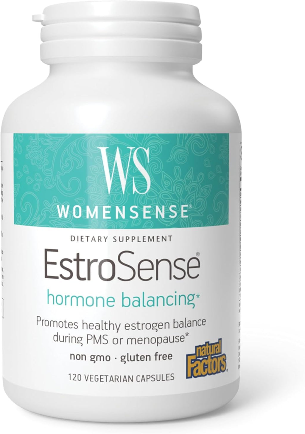 Natural Factors WomenSense EstroSense, Natural Supplement to Support Estrogen and Hormone Balance During PMS or Menopause, Vegan, Non-GMO, 120 Capsules