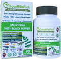 Premium Moringa Capsules. with Black Pepper from Handpicked Moringa Leaves with 50:1 Extract & Moringa Powder for Overall Wellness 90ct AllNatural NonGMO Lab-Tested No Rice Powder No Filler Vegan
